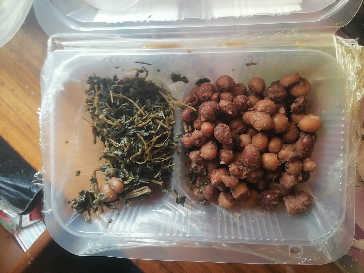 Bambara nuts (Nyimo) and Nyeve (Spider leaves bitter vegetable)
